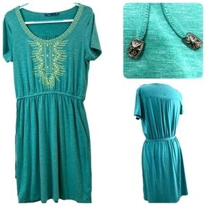 Prana Dress Embroidered Side Drawstring HIKING Athleisure  MEDIUM